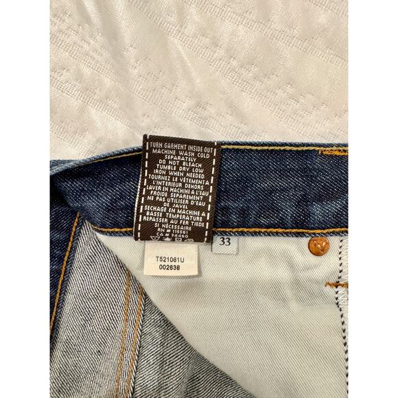 7 For All Mankind Straight Leg Jeans Men’s 33 Relaxed 100% Cotton Premium Y2K - Picture 6 of 16